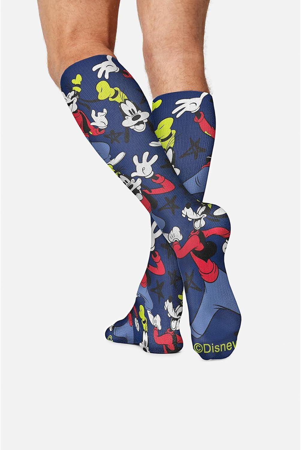 imageCherokee Mens Compression Socks 1015 mmHg Knee High Colorful Print Lightweight 1 Pair Pack MPRINTSUPPORTWhat a Goof