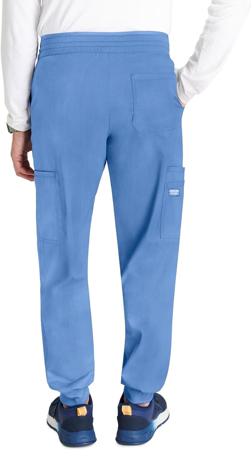 imageCherokee Mens Jogger Modern fit midRise Pullon Bottoms with 6 Pockets and Elastic Waistband WW251Ciel