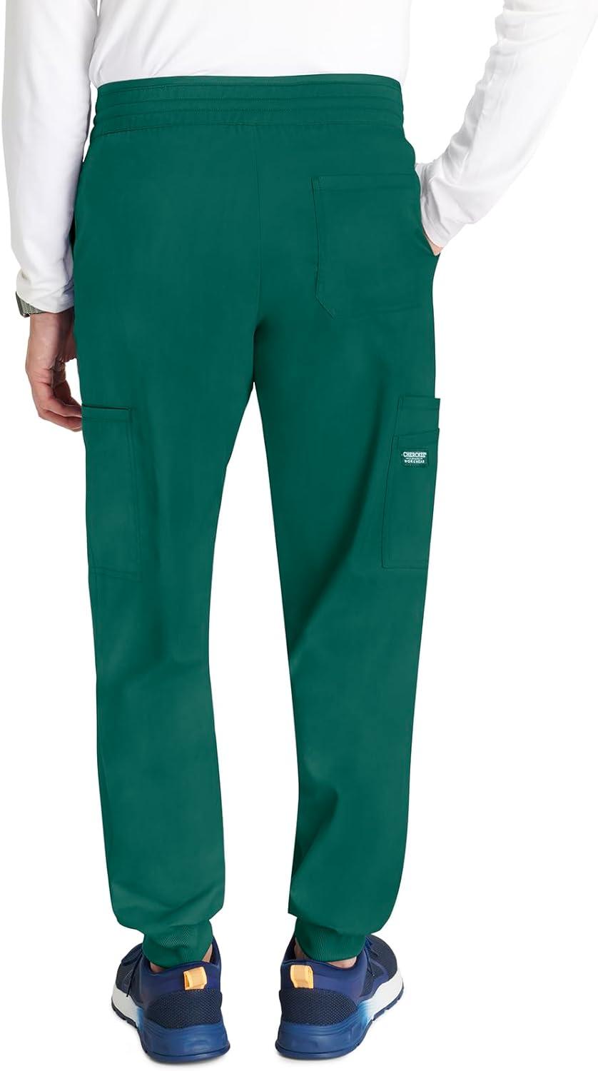 imageCherokee Mens Jogger Modern fit midRise Pullon Bottoms with 6 Pockets and Elastic Waistband WW251Hunter Green