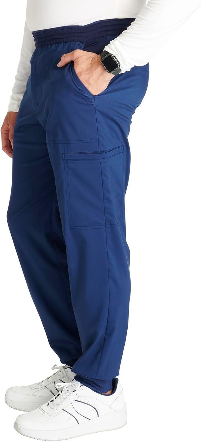 imageCherokee Mens Jogger Modern fit midRise Pullon Bottoms with 6 Pockets and Elastic Waistband WW251Navy