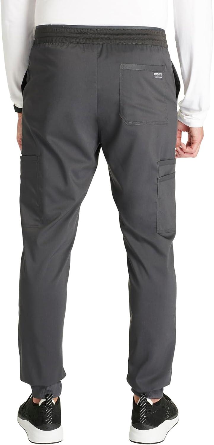 imageCherokee Mens Jogger Modern fit midRise Pullon Bottoms with 6 Pockets and Elastic Waistband WW251Pewter