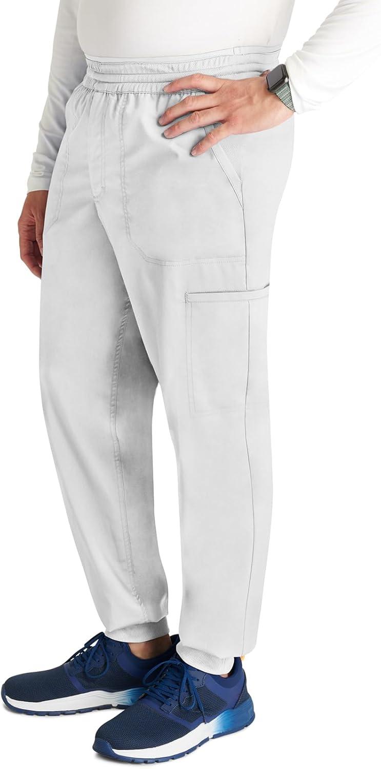 imageCherokee Mens Jogger Modern fit midRise Pullon Bottoms with 6 Pockets and Elastic Waistband WW251White