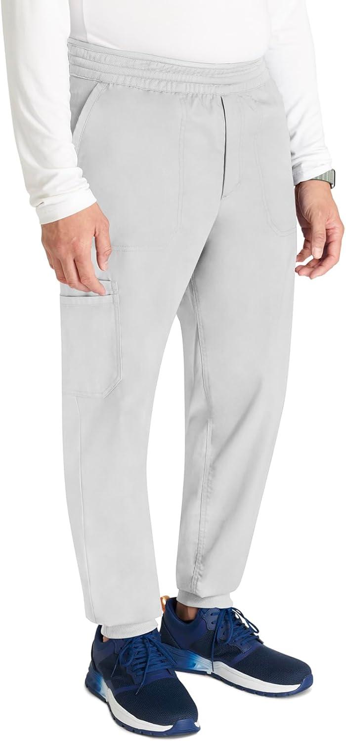 imageCherokee Mens Jogger Modern fit midRise Pullon Bottoms with 6 Pockets and Elastic Waistband WW251White
