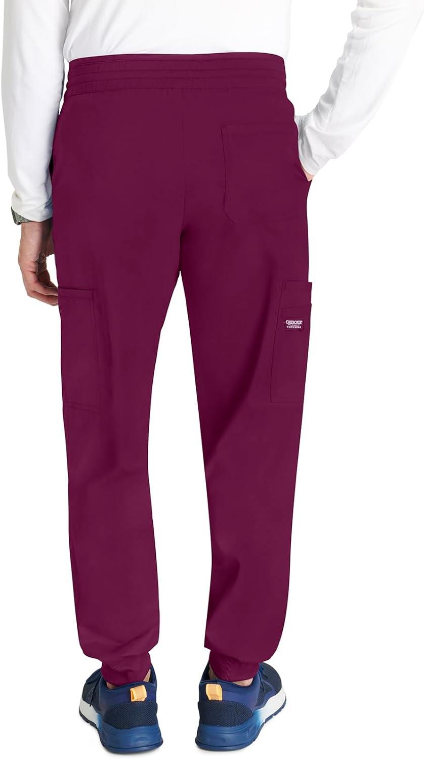 imageCherokee Mens Jogger Modern fit midRise Pullon Bottoms with 6 Pockets and Elastic Waistband WW251Wine