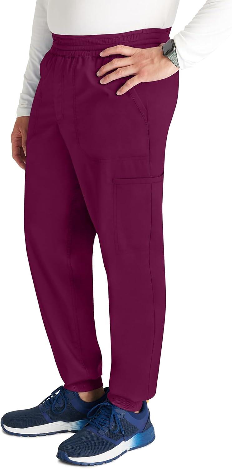 imageCherokee Mens Jogger Modern fit midRise Pullon Bottoms with 6 Pockets and Elastic Waistband WW251Wine