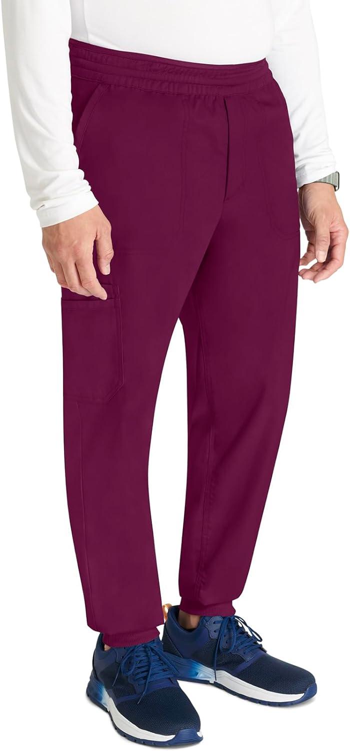 imageCherokee Mens Jogger Modern fit midRise Pullon Bottoms with 6 Pockets and Elastic Waistband WW251Wine