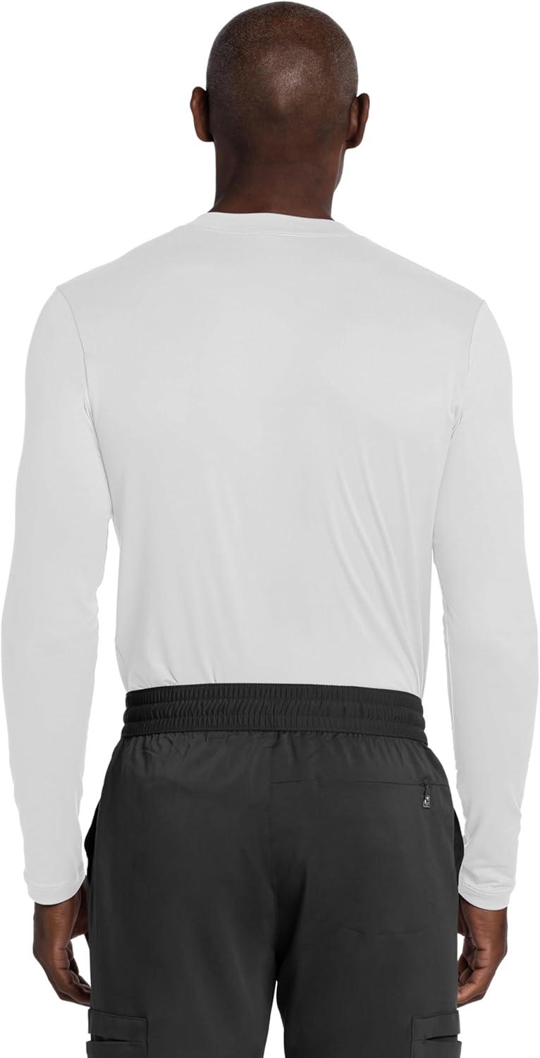 imageCherokee Mens Long Sleeve Underscrub Tee Modern TShirt with Crew Neck CK807Black White Navy 3 Pack