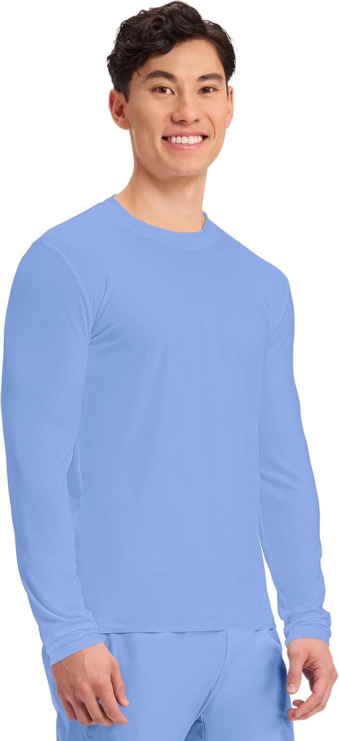 imageCherokee Mens Long Sleeve Underscrub Tee Modern TShirt with Crew Neck CK807Ciel Blue
