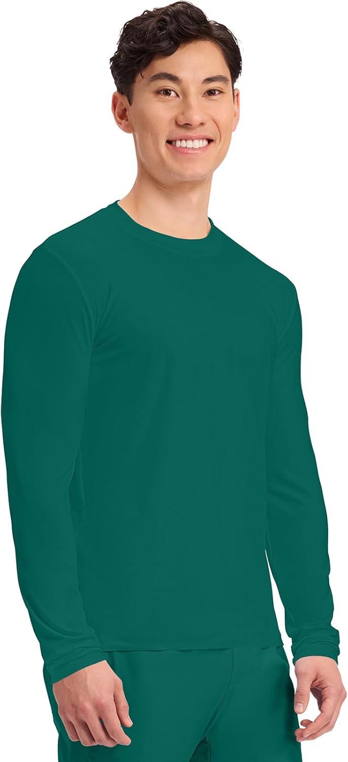 imageCherokee Mens Long Sleeve Underscrub Tee Modern TShirt with Crew Neck CK807Hunter Green