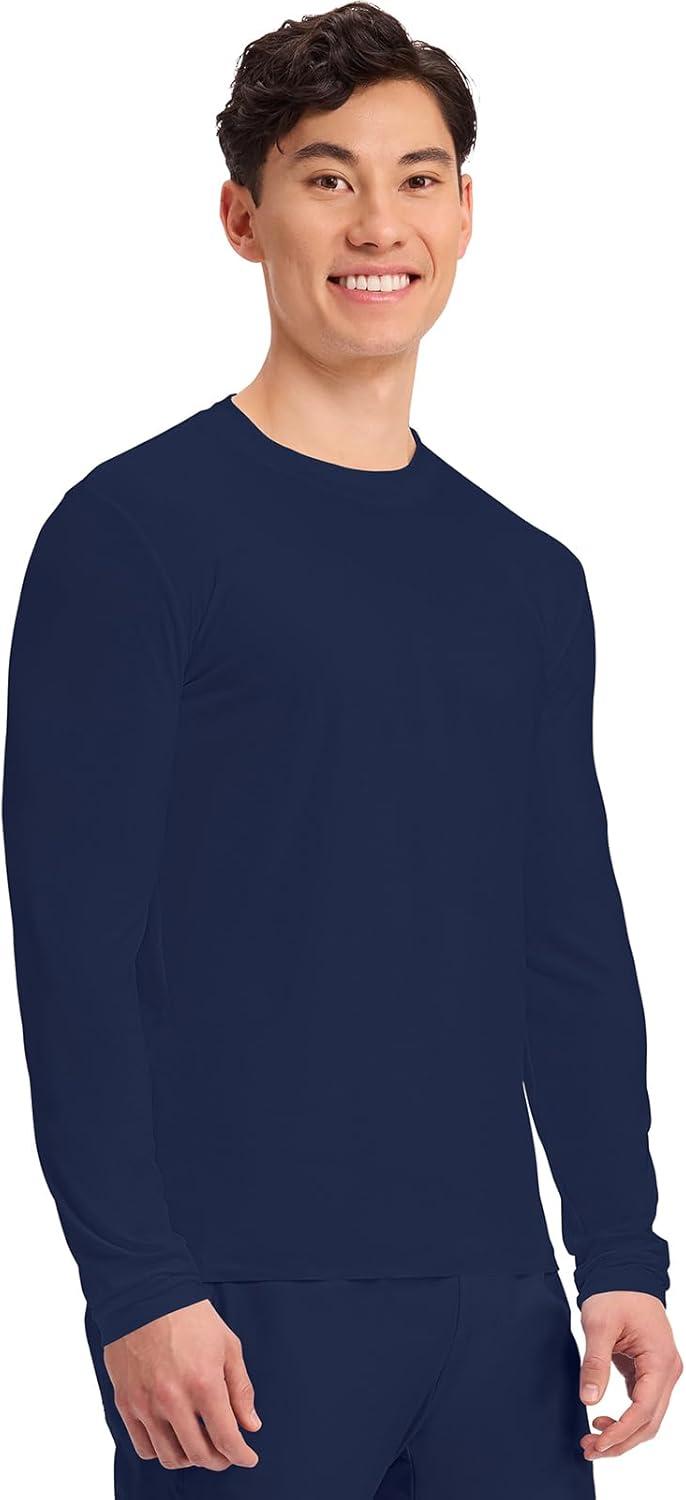 imageCherokee Mens Long Sleeve Underscrub Tee Modern TShirt with Crew Neck CK807Navy