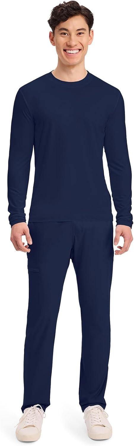 imageCherokee Mens Long Sleeve Underscrub Tee Modern TShirt with Crew Neck CK807Navy