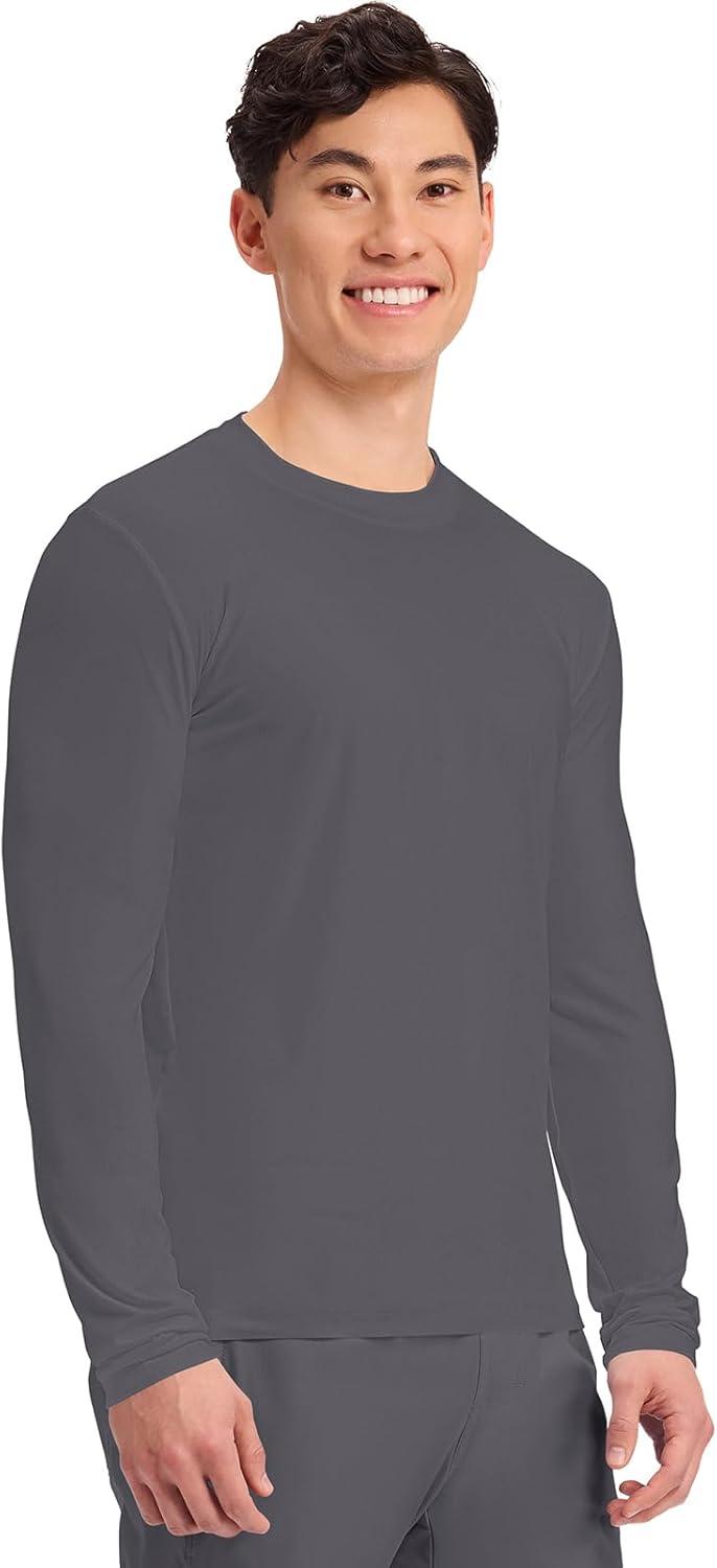 imageCherokee Mens Long Sleeve Underscrub Tee Modern TShirt with Crew Neck CK807Pewter