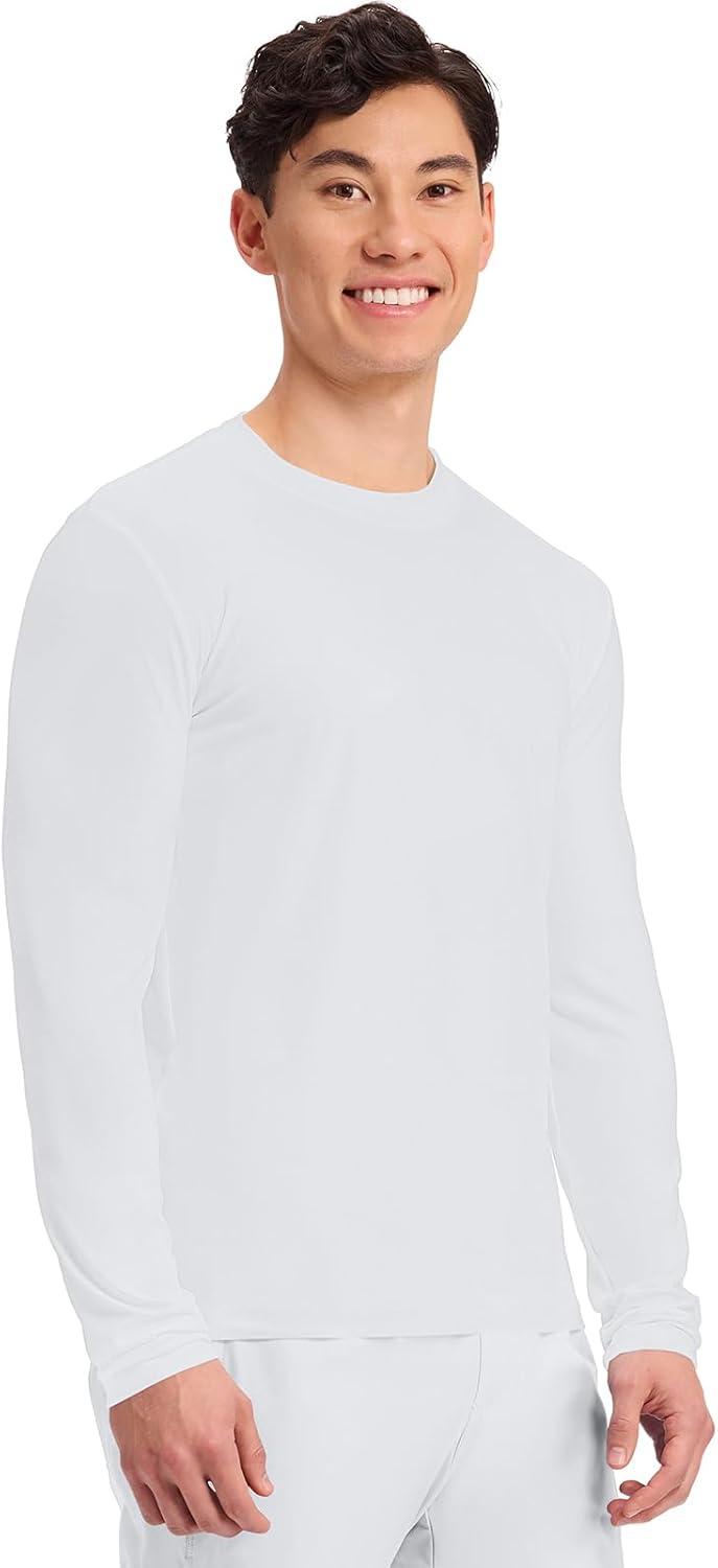imageCherokee Mens Long Sleeve Underscrub Tee Modern TShirt with Crew Neck CK807White