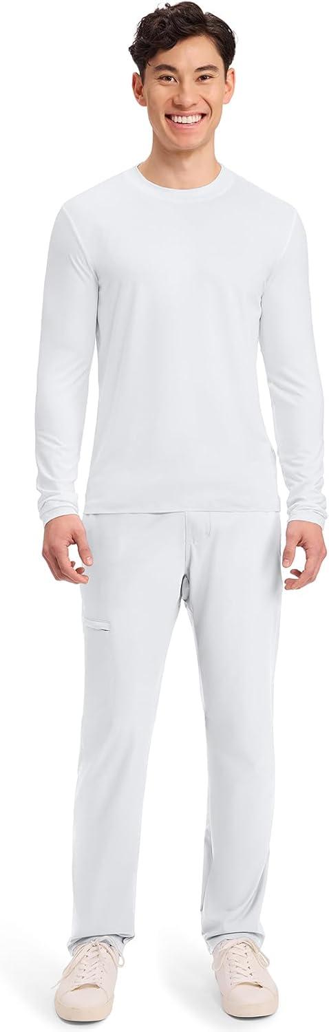 imageCherokee Mens Long Sleeve Underscrub Tee Modern TShirt with Crew Neck CK807White