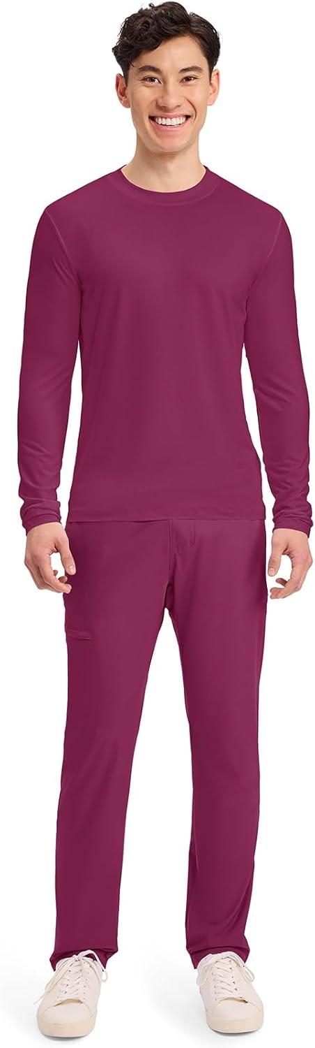imageCherokee Mens Long Sleeve Underscrub Tee Modern TShirt with Crew Neck CK807Wine