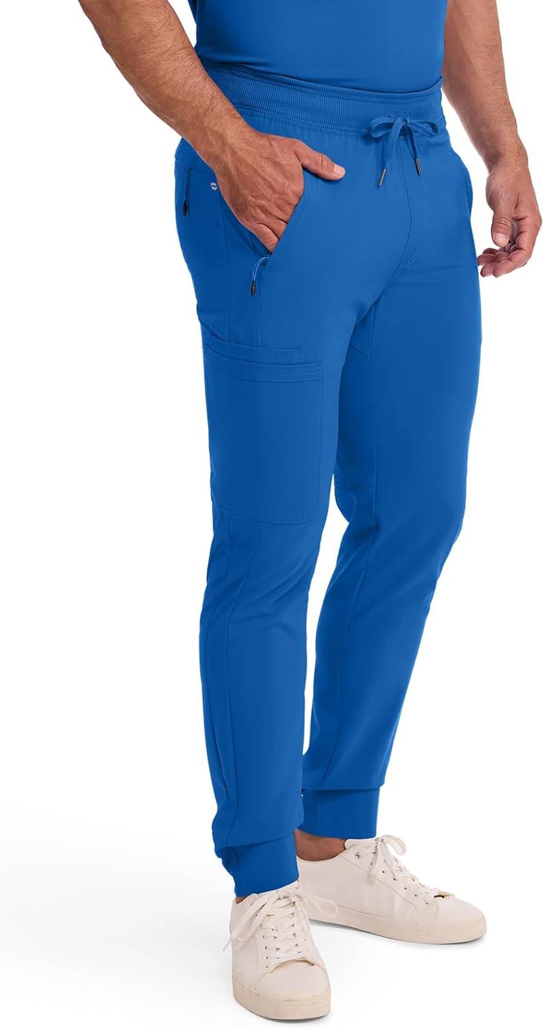 imageCherokee Mens Mid Rise Jogger Scrub Pants with Zipper Cargo Pocket 360 Stretch Moisture Wicking PROTX2 Fabric CK004ARoyal