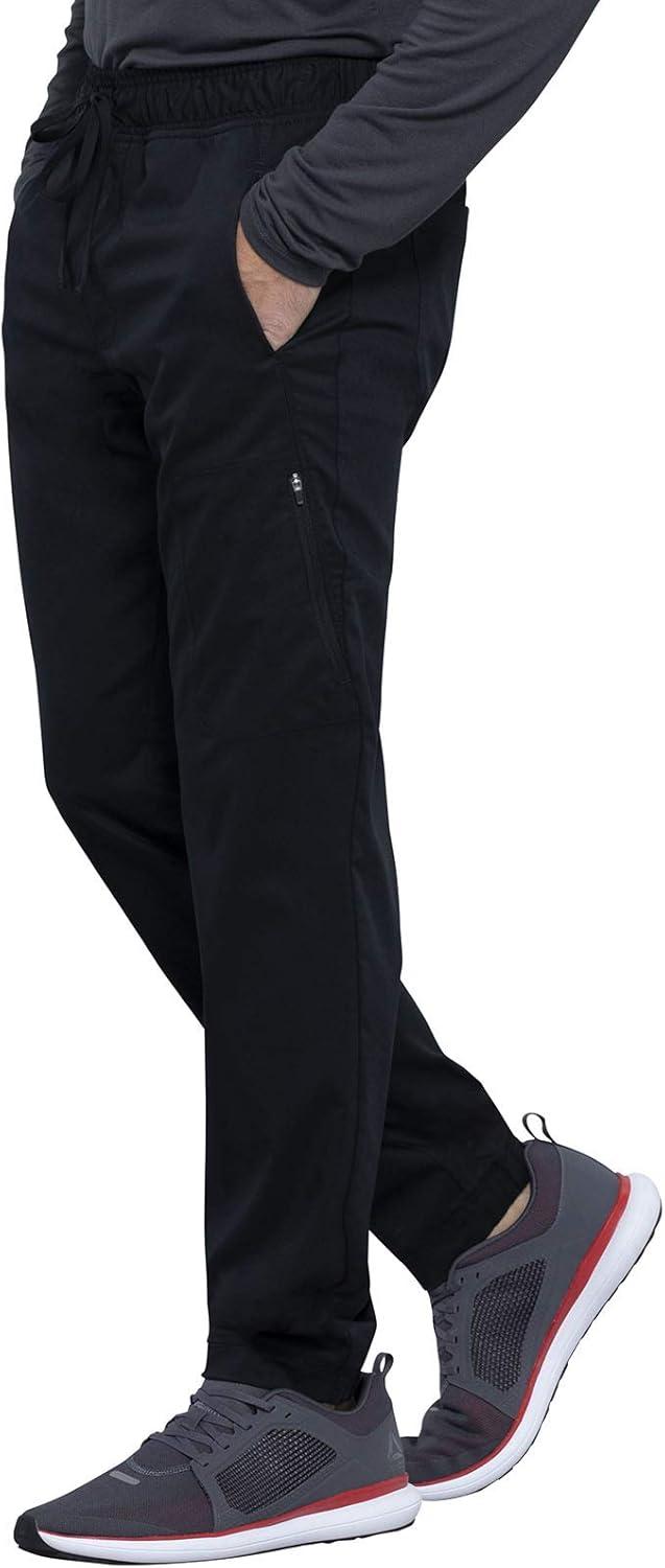 imageCherokee Mens Scrub Set Modern Fit Polo Shirt WW615 with Natural Rise Jogger WW012Black