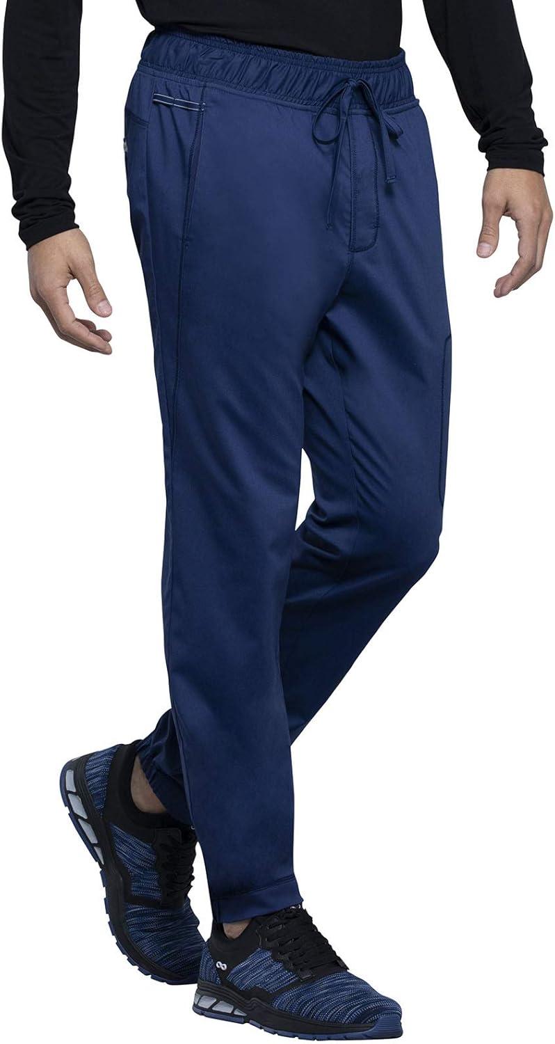 imageCherokee Mens Scrub Set Modern Fit Polo Shirt WW615 with Natural Rise Jogger WW012Navy