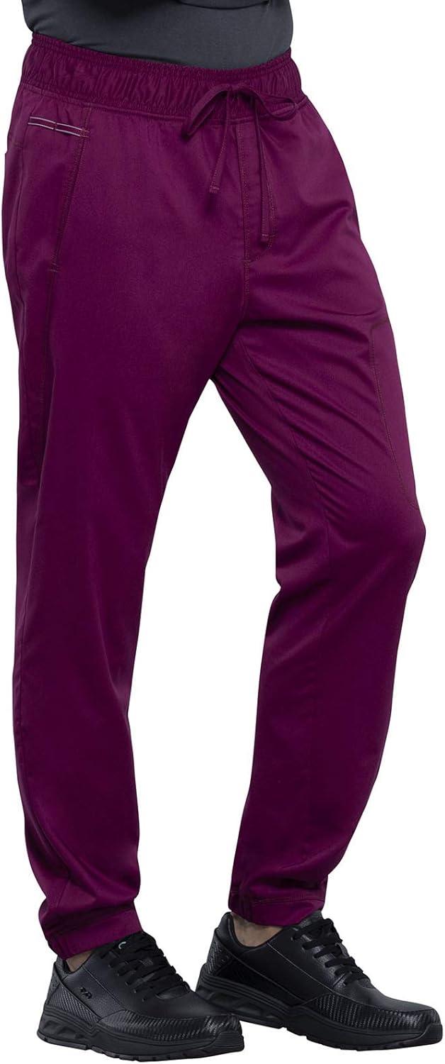 imageCherokee Mens Scrub Set Modern Fit Polo Shirt WW615 with Natural Rise Jogger WW012Wine