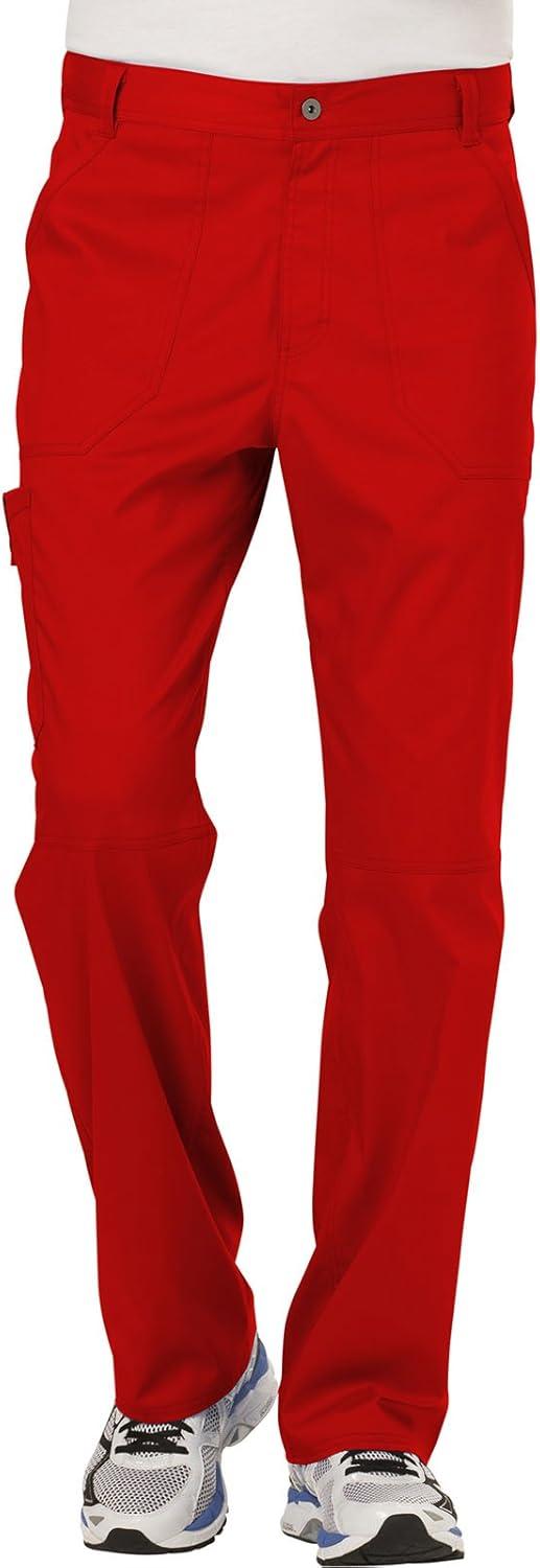 imageCherokee Premium Scrub Set for Men Modern Fit VNeck Top WW690 with Tapered Leg Button Closure amp Inside Drawstring Pant WW140Red