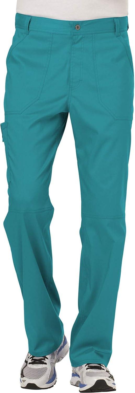imageCherokee Premium Scrub Set for Men Modern Fit VNeck Top WW690 with Tapered Leg Button Closure amp Inside Drawstring Pant WW140Teal Blue