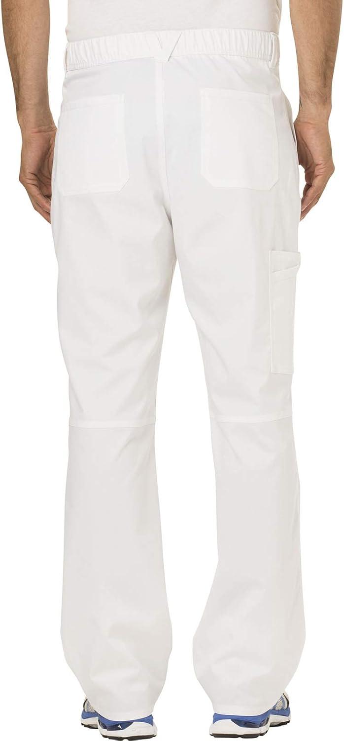 imageCherokee Premium Scrub Set for Men Modern Fit VNeck Top WW690 with Tapered Leg Button Closure amp Inside Drawstring Pant WW140White
