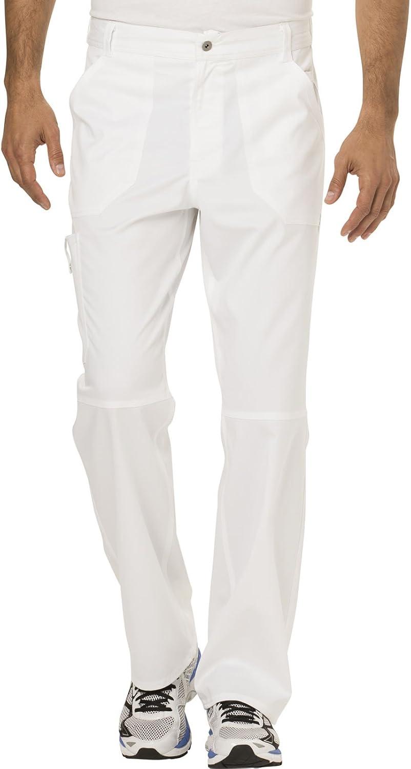 imageCherokee Premium Scrub Set for Men Modern Fit VNeck Top WW690 with Tapered Leg Button Closure amp Inside Drawstring Pant WW140White