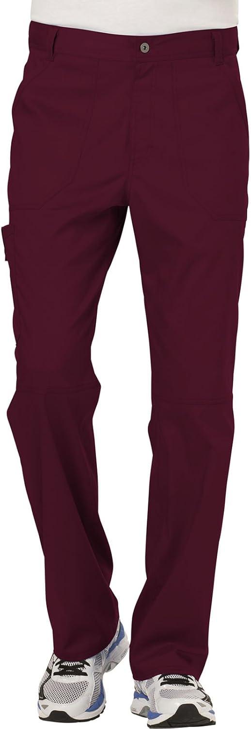 imageCherokee Premium Scrub Set for Men Modern Fit VNeck Top WW690 with Tapered Leg Button Closure amp Inside Drawstring Pant WW140Wine