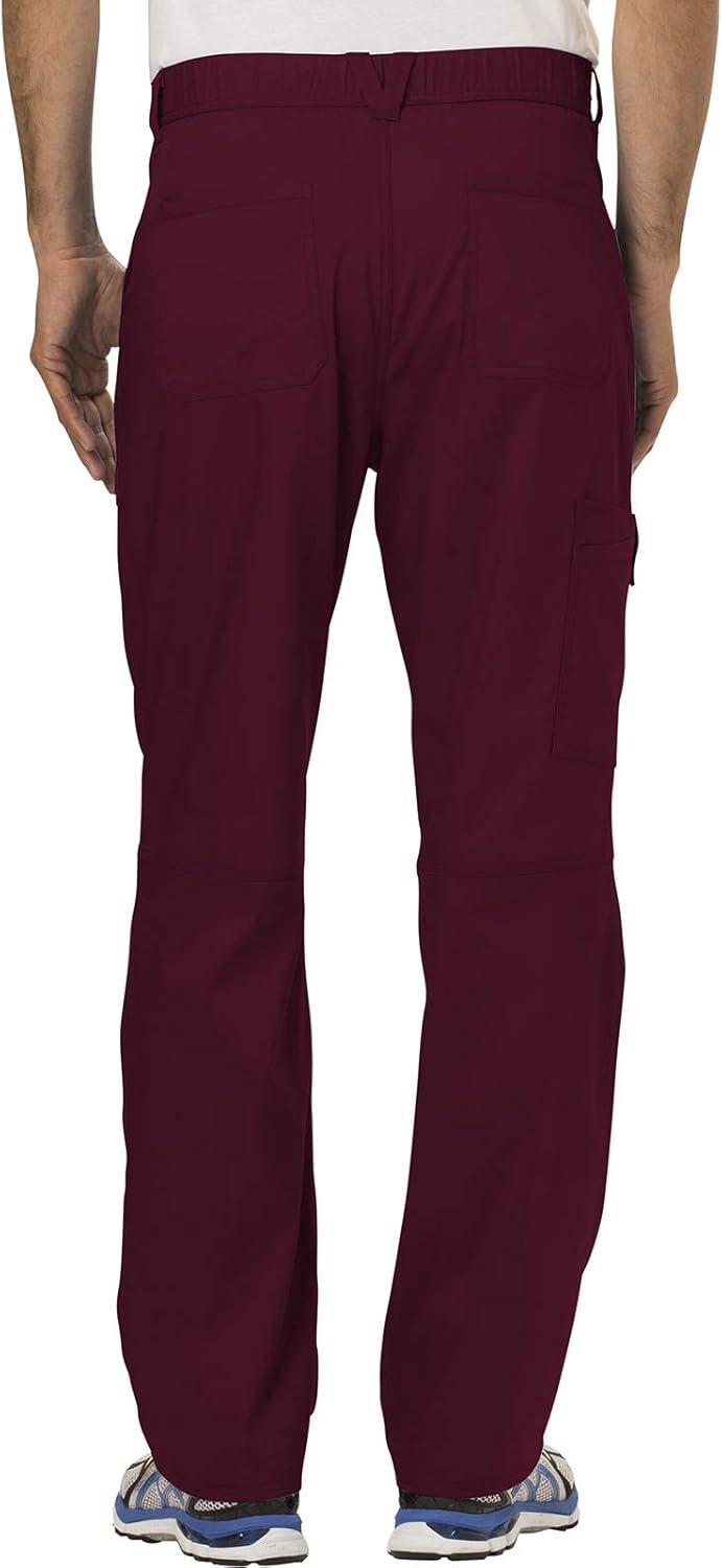 imageCherokee Premium Scrub Set for Men Modern Fit VNeck Top WW690 with Tapered Leg Button Closure amp Inside Drawstring Pant WW140Wine