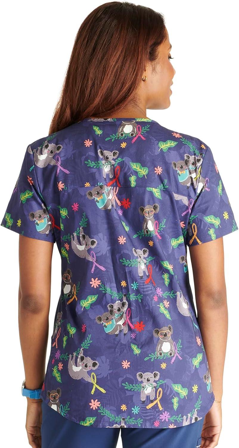 imageCherokee Prints Women Scrubs Top VNeck Print CK652Koalas Care
