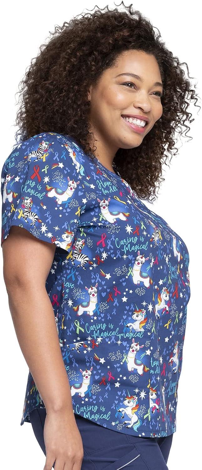 imageCherokee Prints Women Scrubs Top VNeck Print CK652Magical Care