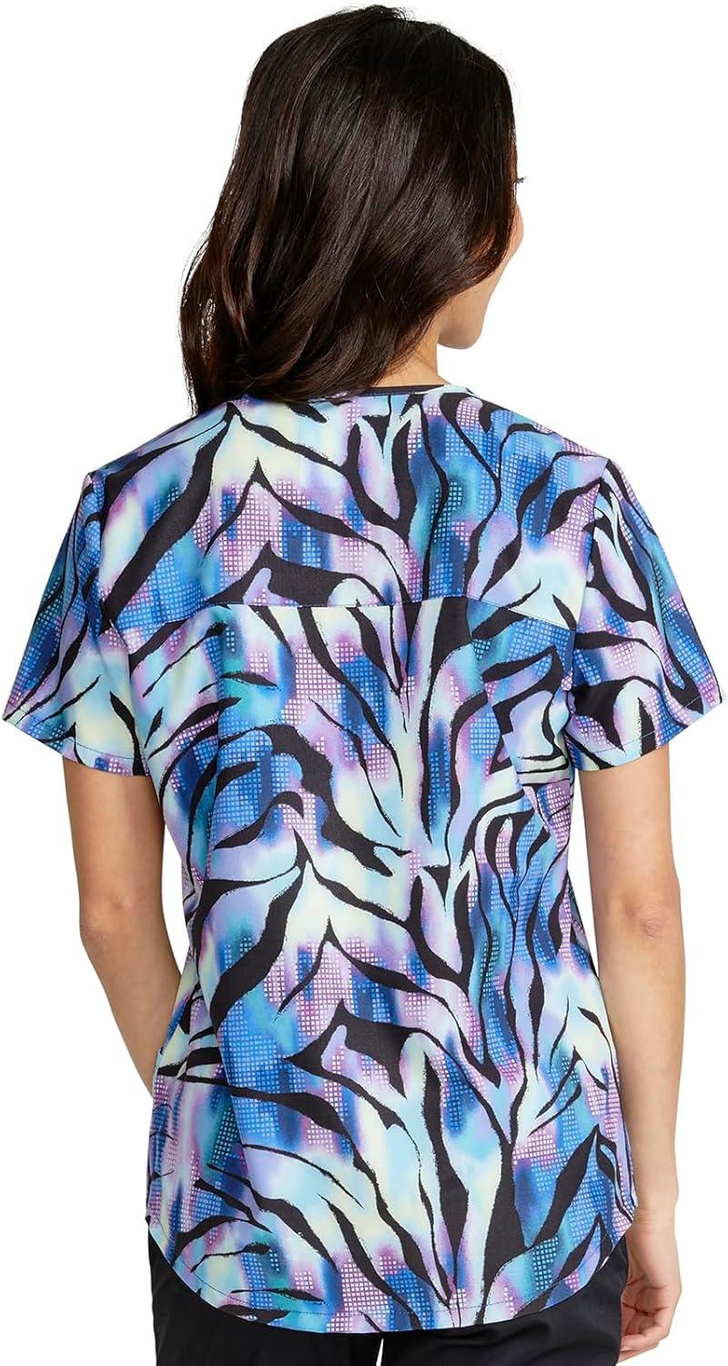 imageCherokee Prints Women Scrubs Top VNeck Print CK662Wild Abstract