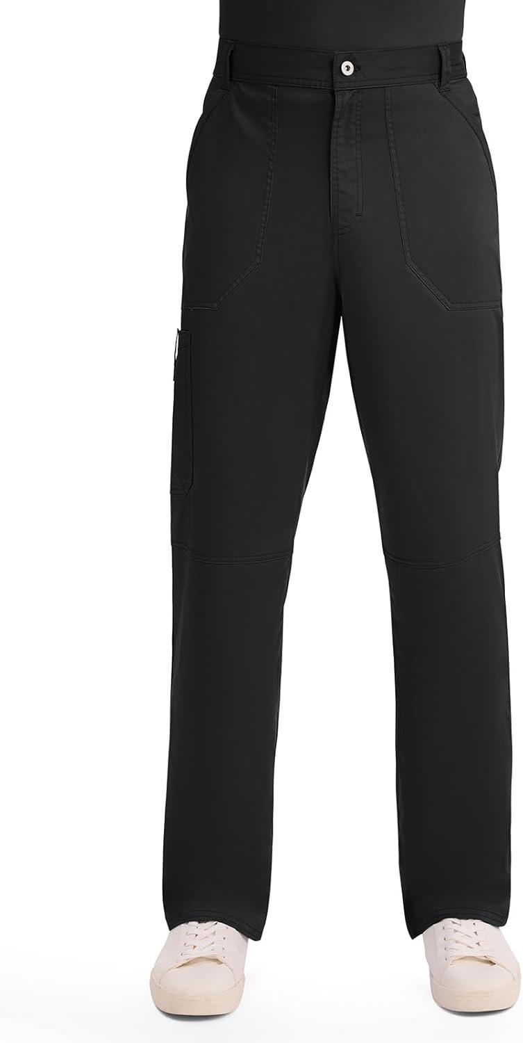 imageCherokee Scrub Set For Men VNeck 3 Pocket Top WW670 with Modern Fit 7 Pocket Tapered Leg Pant WW140Black