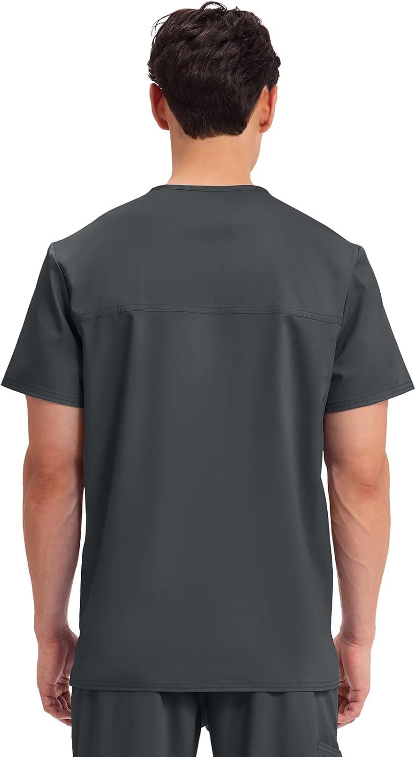 imageCherokee Scrub Set For Men VNeck 3 Pocket Top WW670 with Modern Fit 7 Pocket Tapered Leg Pant WW140Black