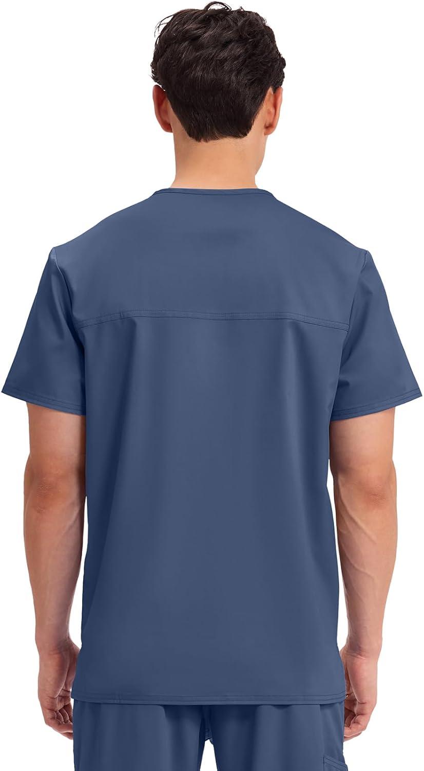 imageCherokee Scrub Set For Men VNeck 3 Pocket Top WW670 with Modern Fit 7 Pocket Tapered Leg Pant WW140Navy