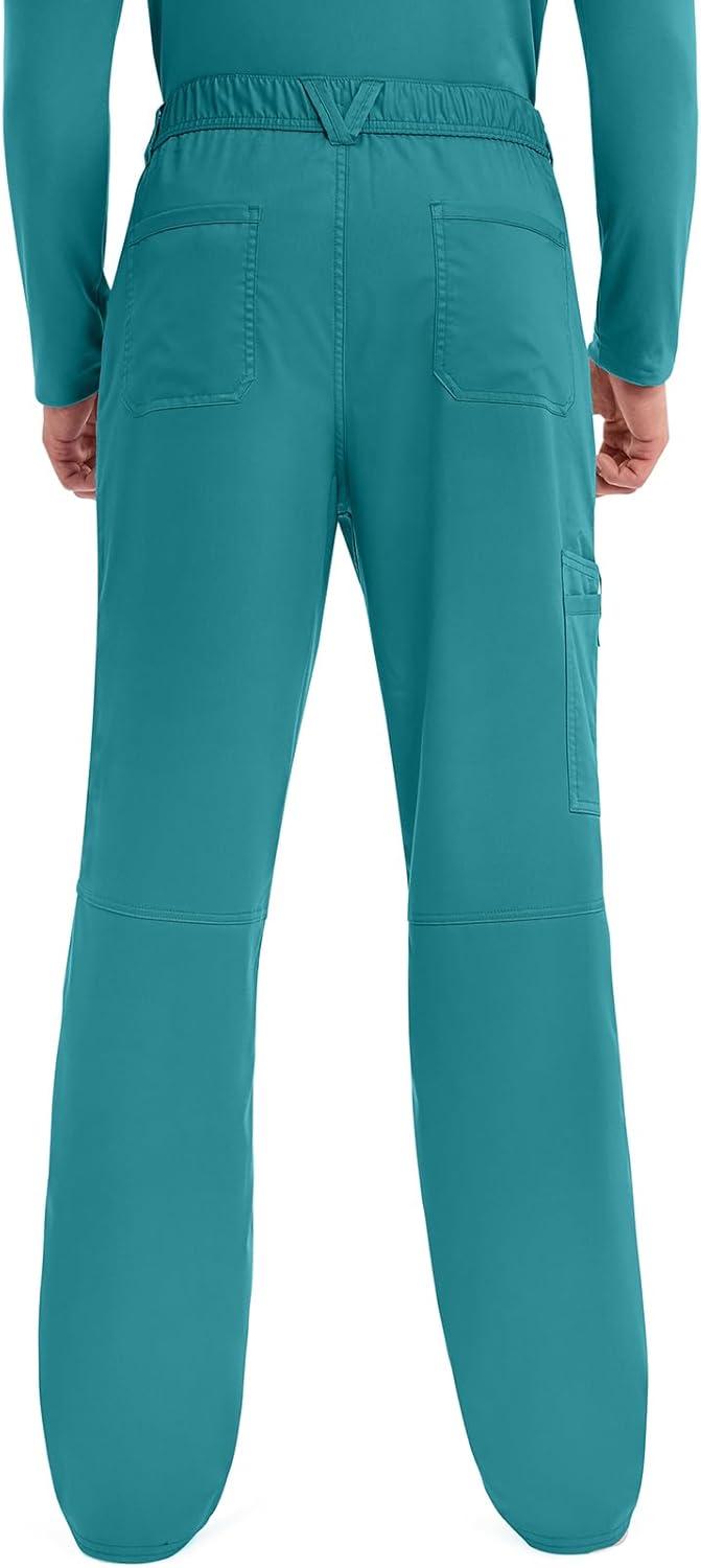 imageCherokee Scrub Set For Men VNeck 3 Pocket Top WW670 with Modern Fit 7 Pocket Tapered Leg Pant WW140Teal Blue