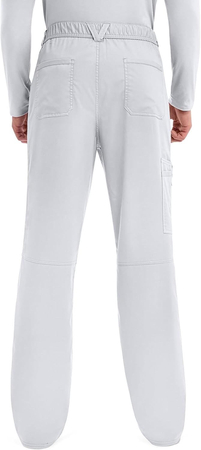 imageCherokee Scrub Set For Men VNeck 3 Pocket Top WW670 with Modern Fit 7 Pocket Tapered Leg Pant WW140White