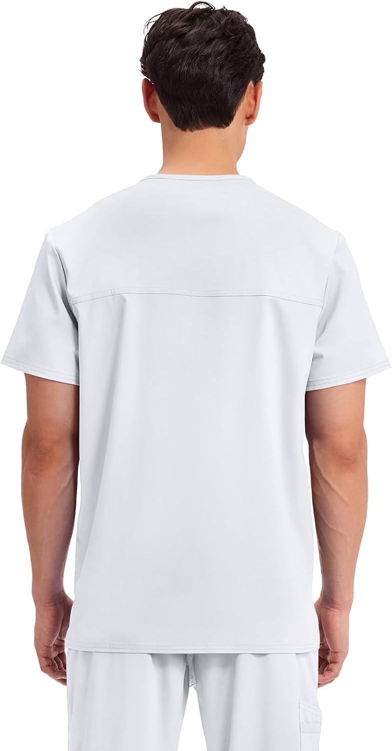imageCherokee Scrub Set For Men VNeck 3 Pocket Top WW670 with Modern Fit 7 Pocket Tapered Leg Pant WW140White