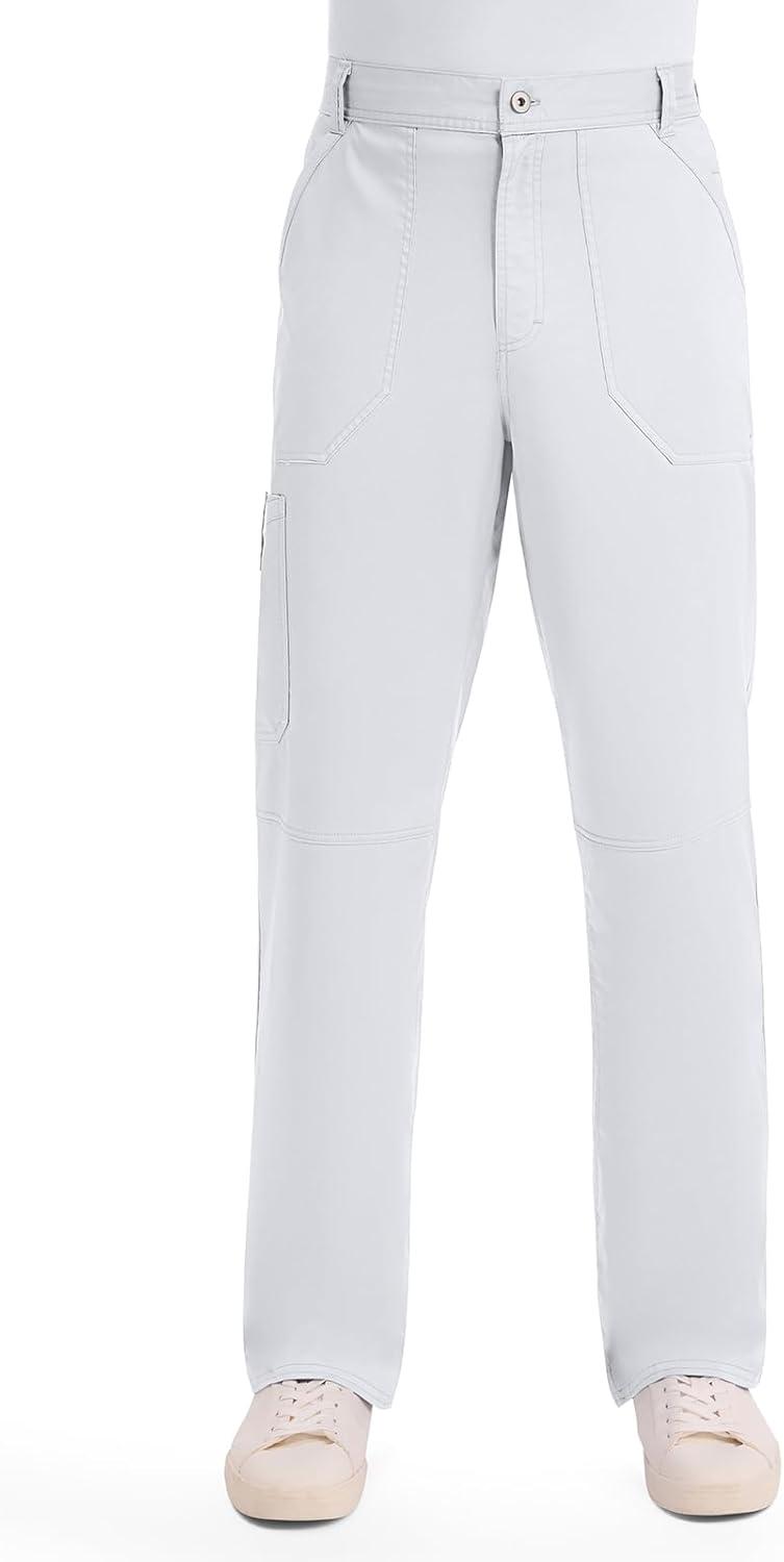 imageCherokee Scrub Set For Men VNeck 3 Pocket Top WW670 with Modern Fit 7 Pocket Tapered Leg Pant WW140White