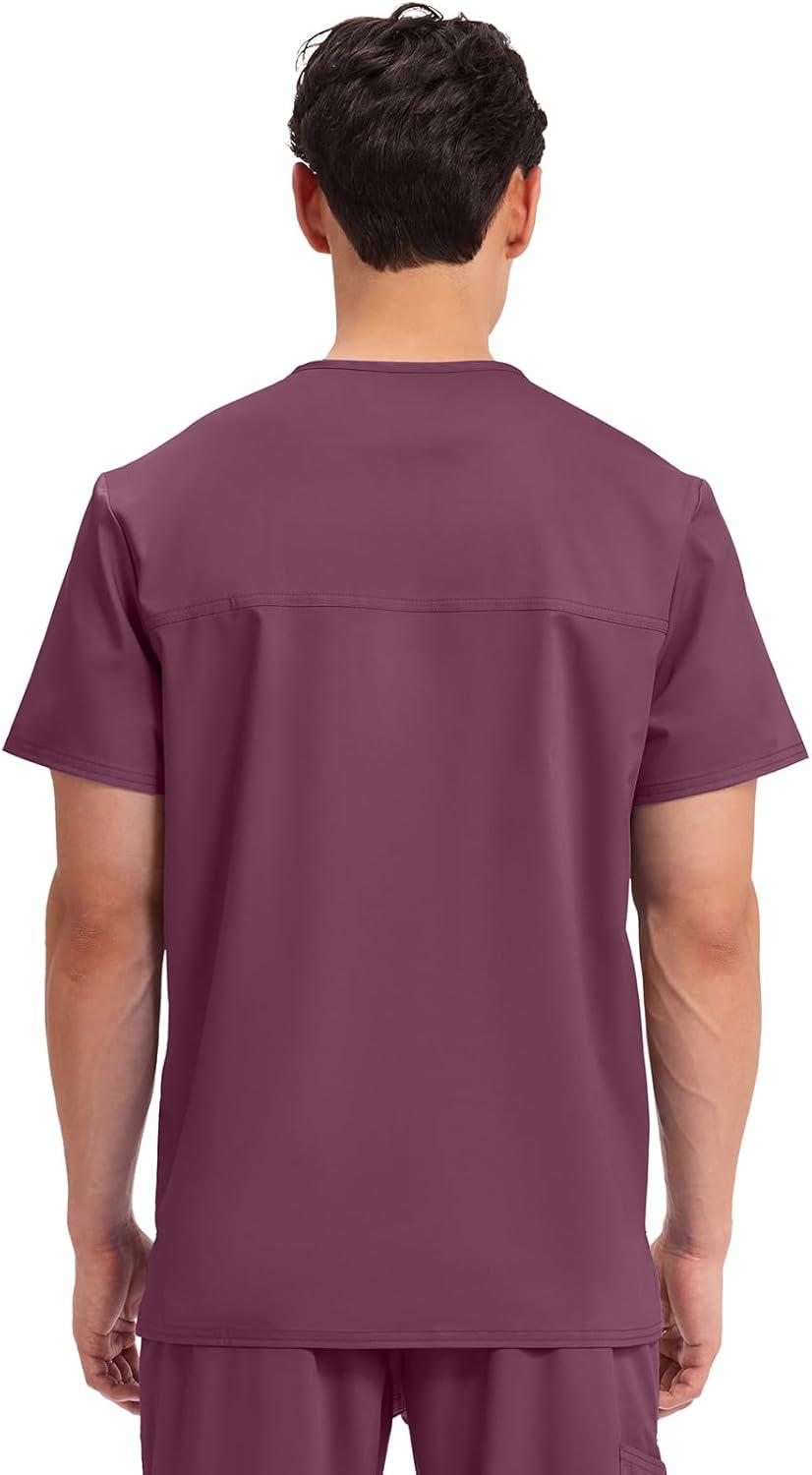 imageCherokee Scrub Set For Men VNeck 3 Pocket Top WW670 with Modern Fit 7 Pocket Tapered Leg Pant WW140Wine