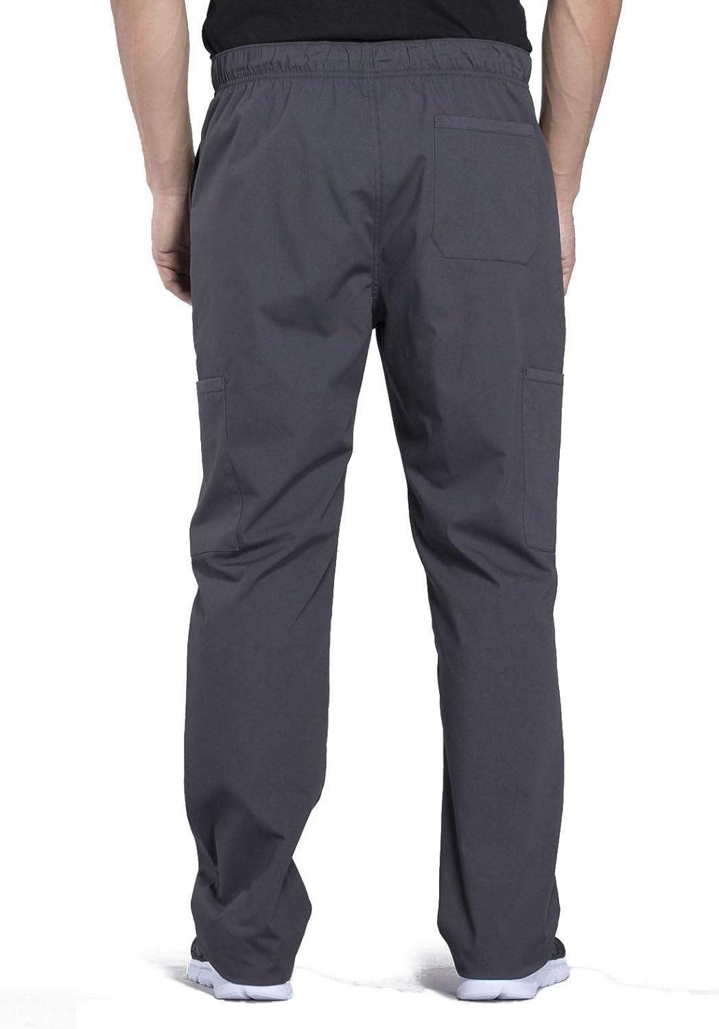 imageCherokee Scrub Set for Men VNeck Top amp Fly Front Tapered Leg Cargo Pant with 9 Pockets amp 2Way Stretch Fabric CK00042CPewter