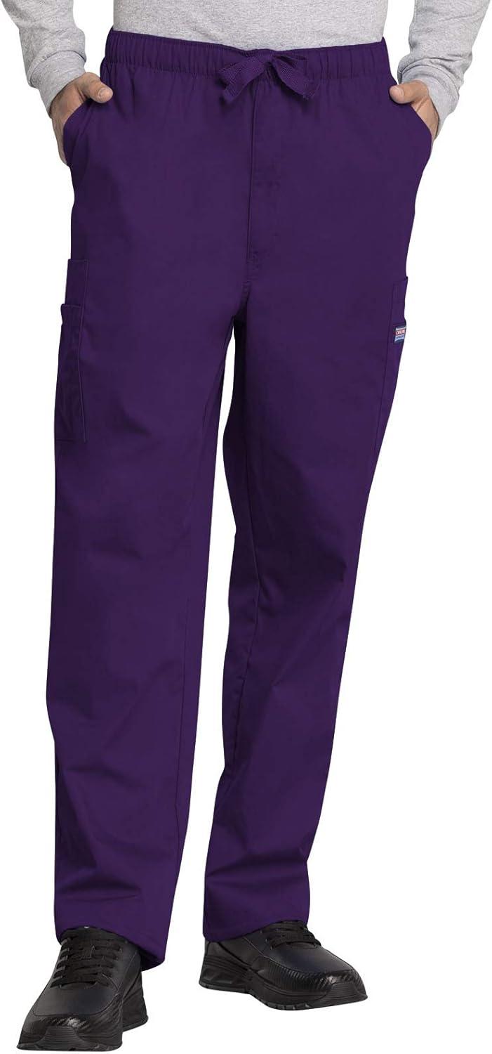 imageCherokee Scrub Set for Men and Women Traditional Fit VNeck Scrub Top 4777 with Natural Rise Elastic Waist Pant 4000Eggplant