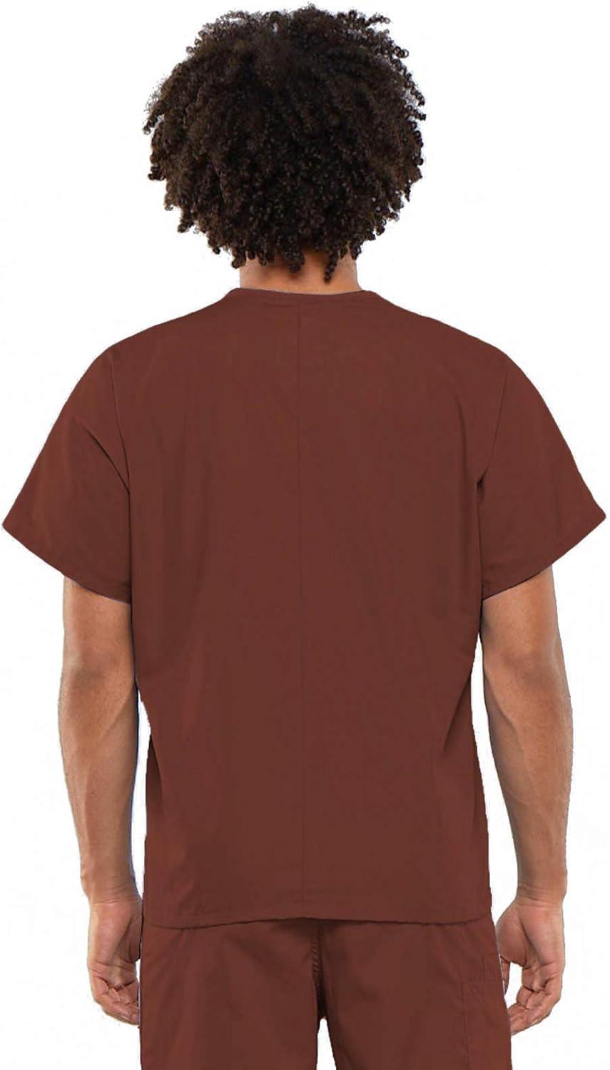 imageCherokee Scrub Set for Men and Women from Traditional Fit VNeck Top 4777 with Natural Rise Drawstring Cargo Pant 4100Chocolate