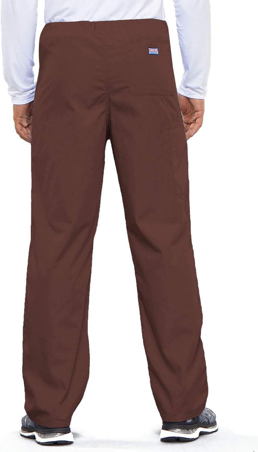 imageCherokee Scrub Set for Men and Women from Traditional Fit VNeck Top 4777 with Natural Rise Drawstring Cargo Pant 4100Chocolate