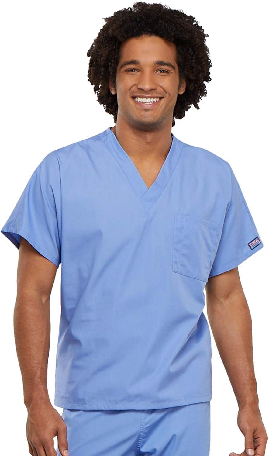 imageCherokee Scrub Set for Men and Women from Traditional Fit VNeck Top 4777 with Natural Rise Drawstring Cargo Pant 4100Ciel