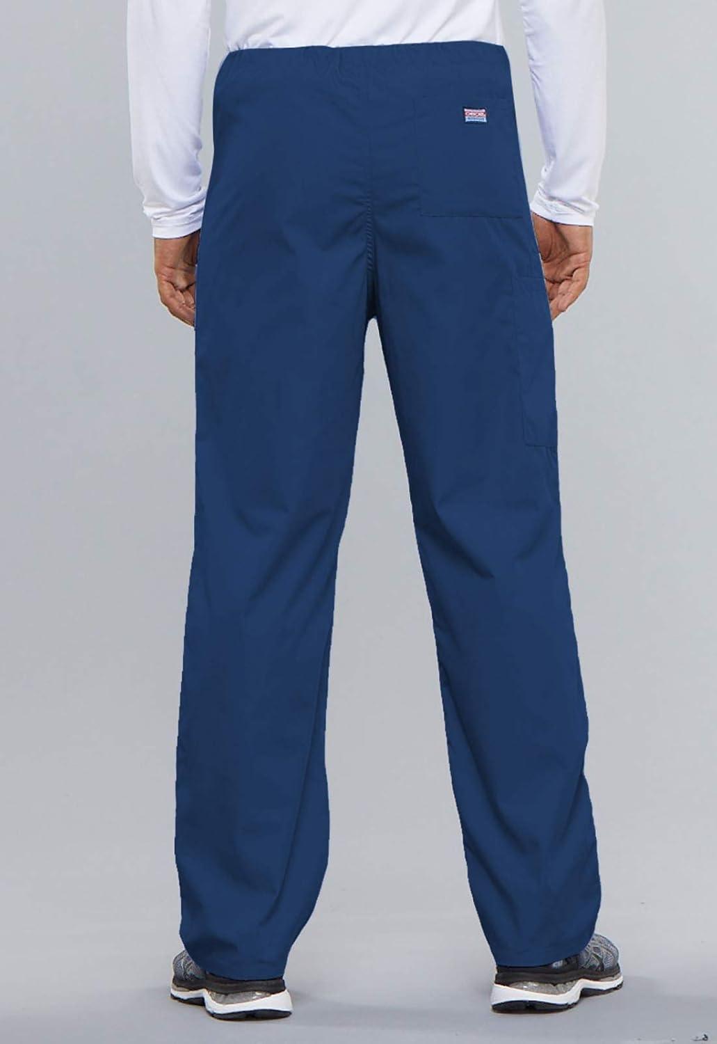 imageCherokee Scrub Set for Men and Women from Traditional Fit VNeck Top 4777 with Natural Rise Drawstring Cargo Pant 4100Galaxy Blue