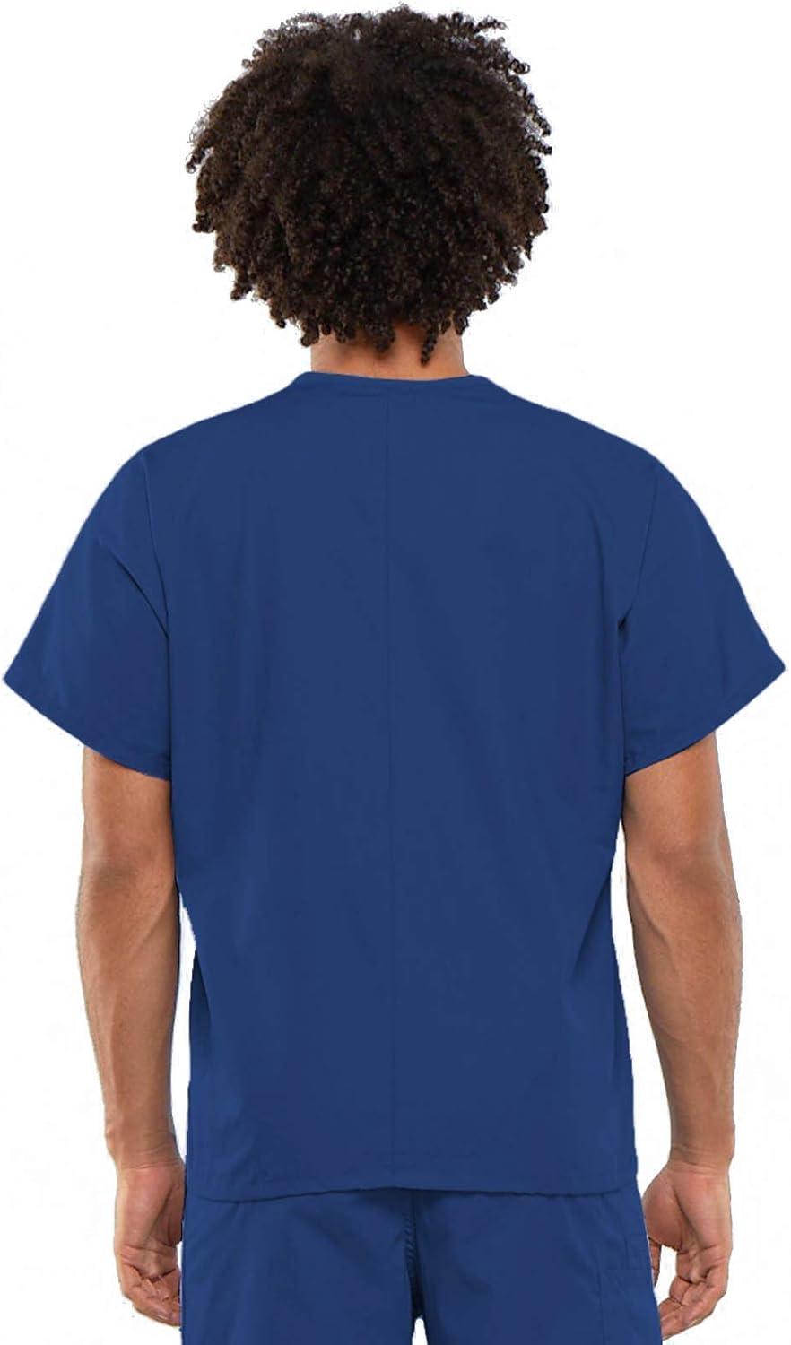 imageCherokee Scrub Set for Men and Women from Traditional Fit VNeck Top 4777 with Natural Rise Drawstring Cargo Pant 4100Galaxy Blue