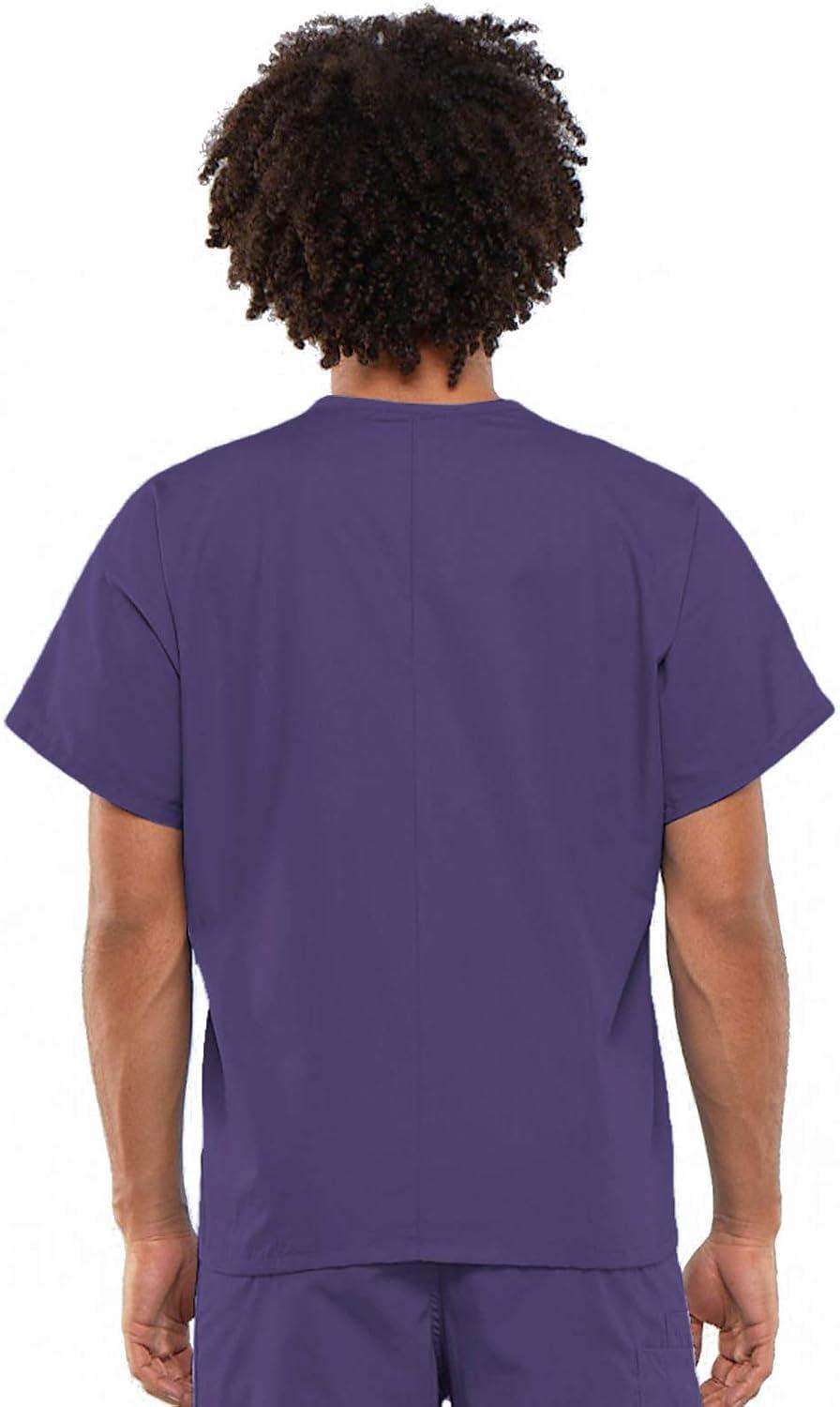 imageCherokee Scrub Set for Men and Women from Traditional Fit VNeck Top 4777 with Natural Rise Drawstring Cargo Pant 4100Grape