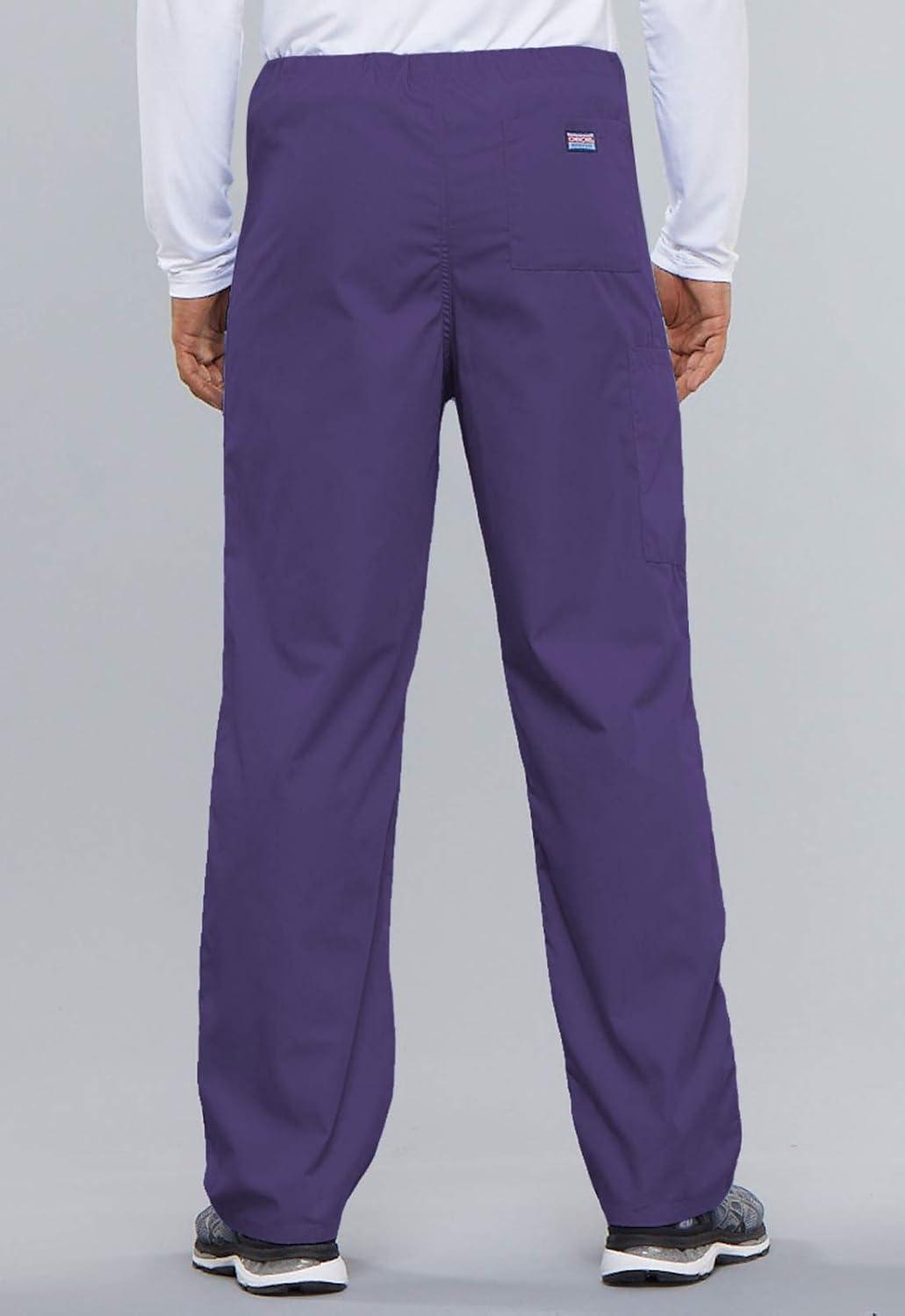 imageCherokee Scrub Set for Men and Women from Traditional Fit VNeck Top 4777 with Natural Rise Drawstring Cargo Pant 4100Grape