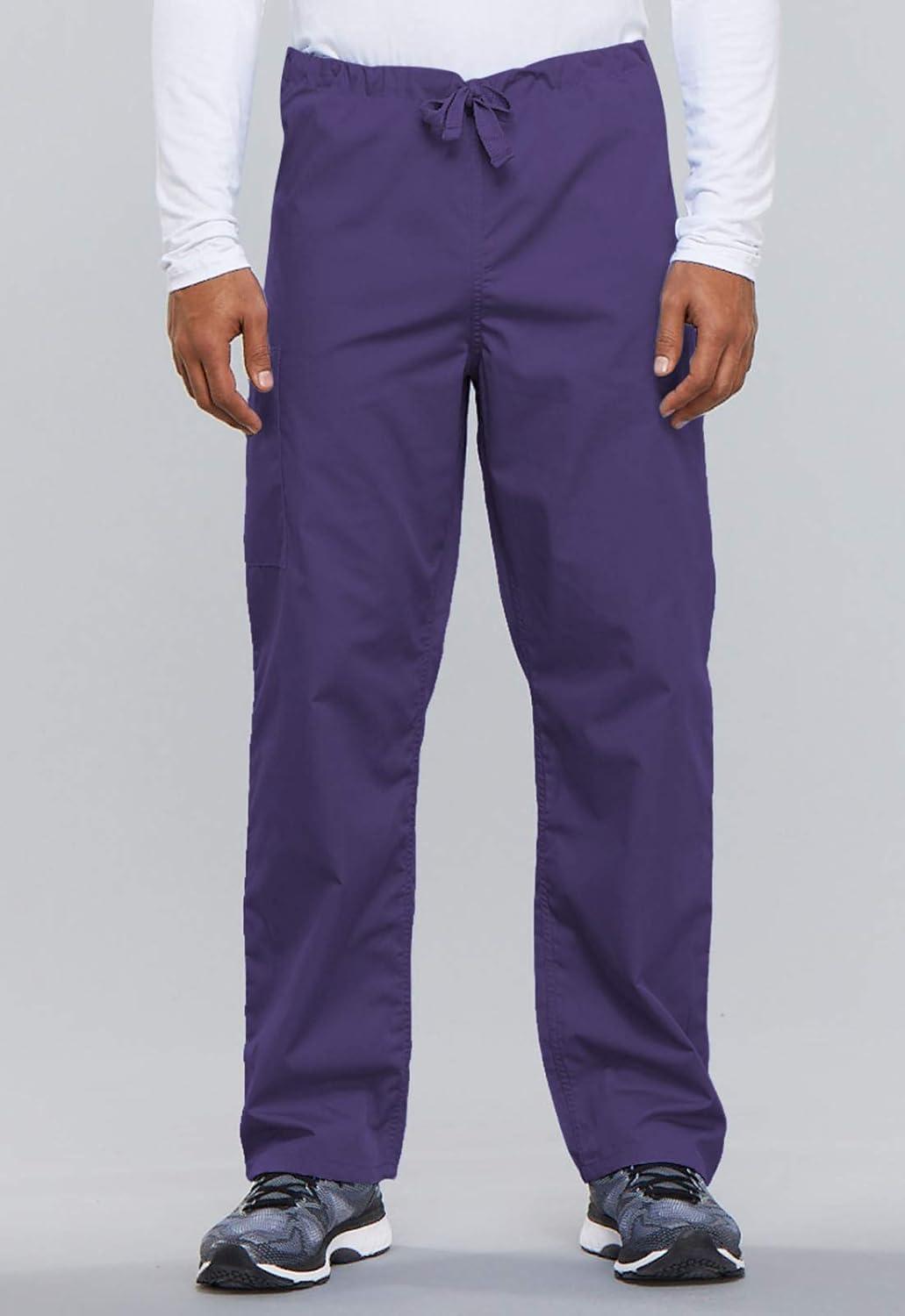 imageCherokee Scrub Set for Men and Women from Traditional Fit VNeck Top 4777 with Natural Rise Drawstring Cargo Pant 4100Grape